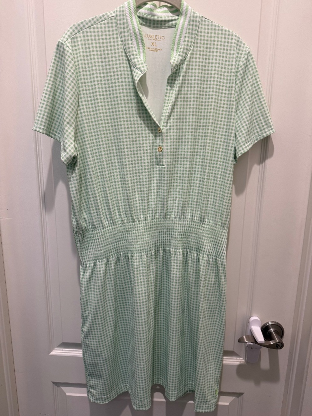 Lilly Pulitzer Love Active Dress, UPF 50+, Pistachio Macaron Lil Check